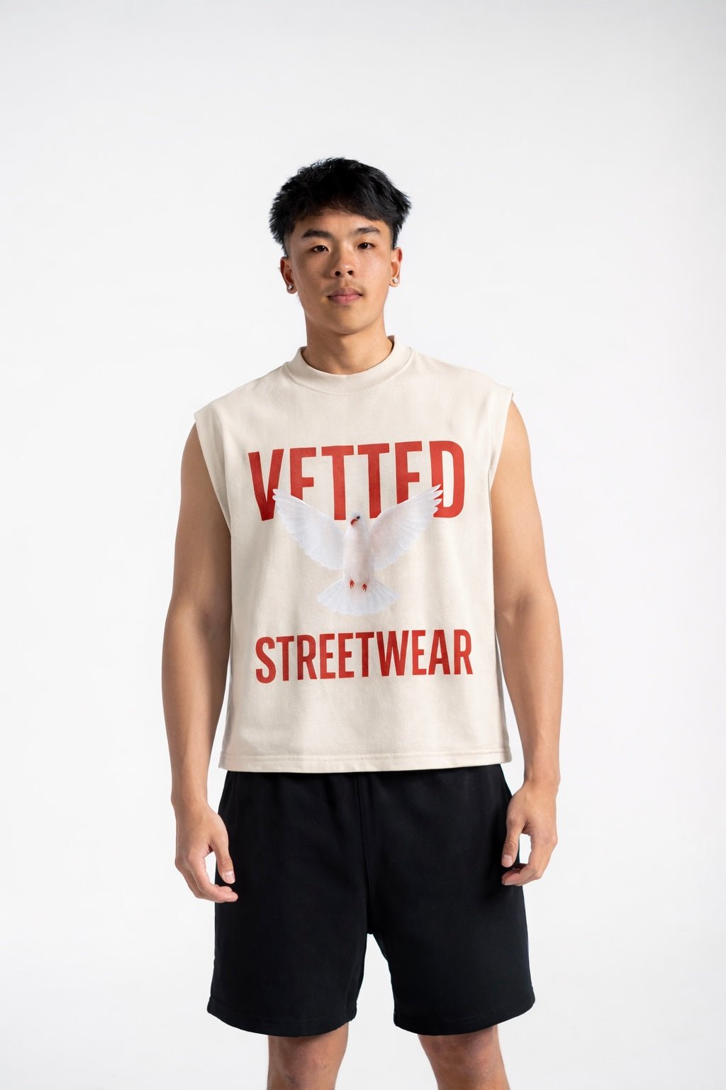 VETTED SLEEVELESS DOVE TEE - FADED SAIL