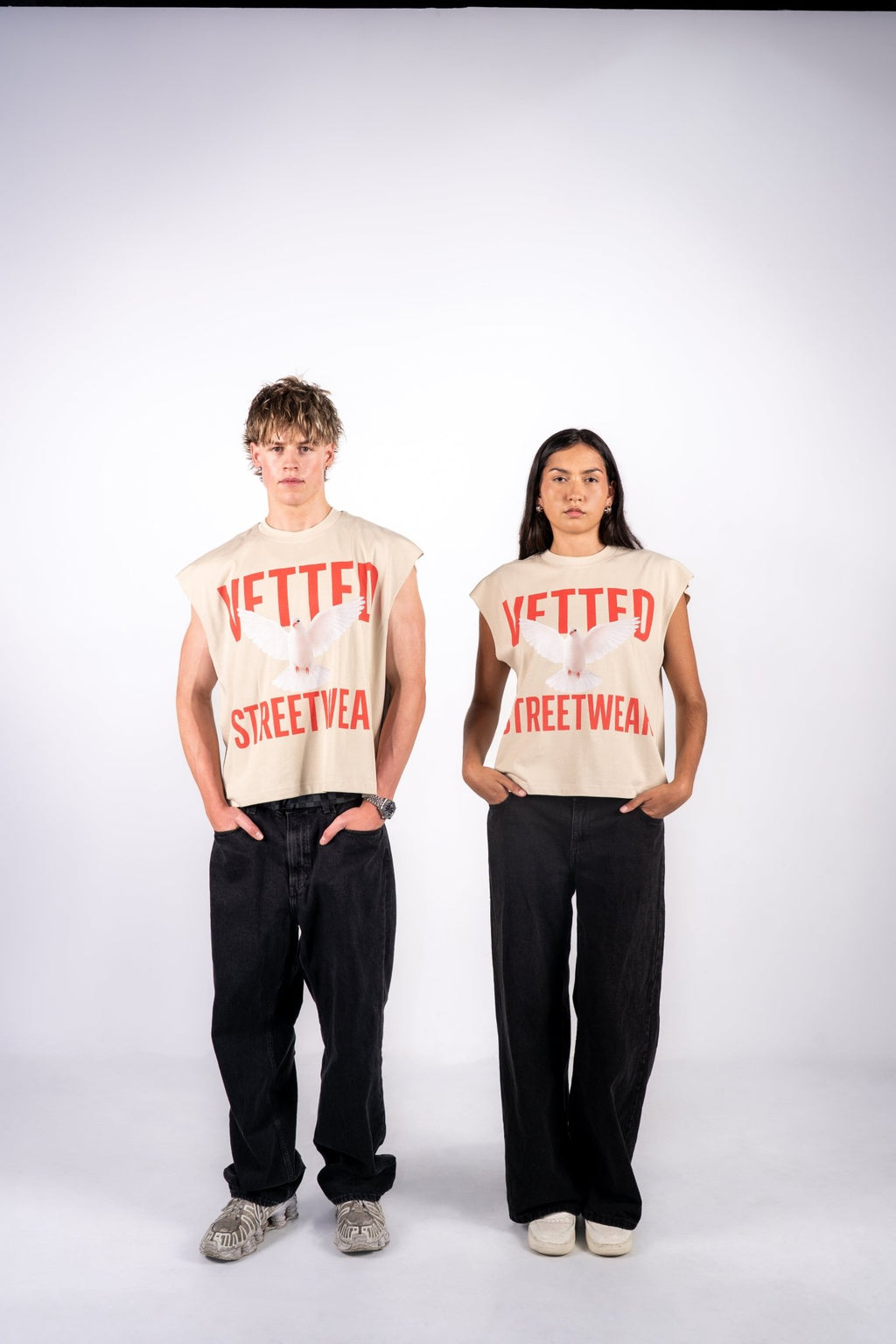 VETTED SLEEVELESS DOVE TEE - FADED SAIL