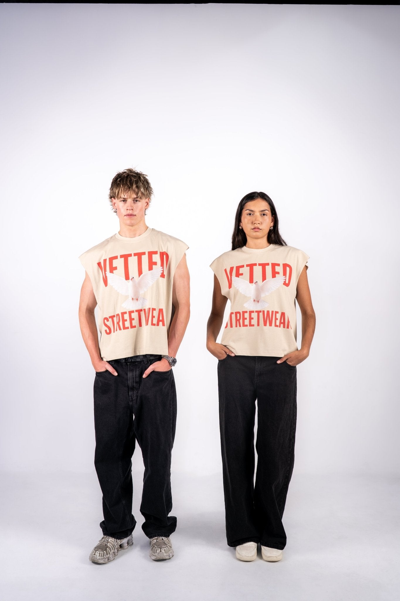 VETTED SLEEVELESS DOVE TEE - FADED SAIL