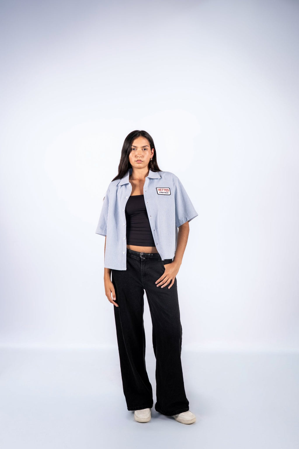 VETTED BUTTON SHIRT - BLUE STRIPE