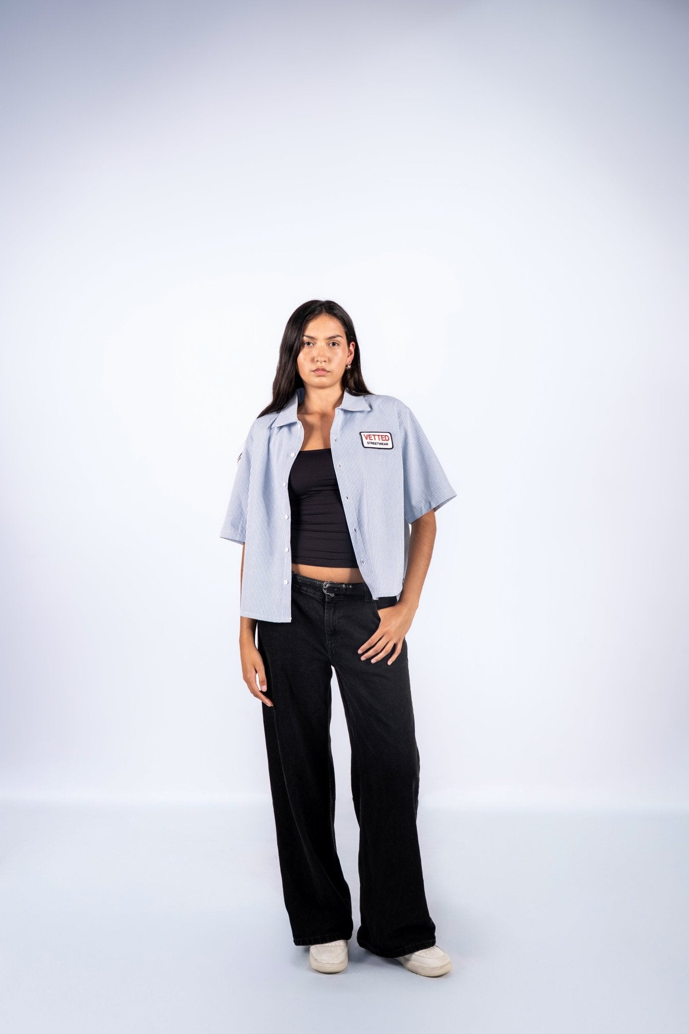 VETTED BUTTON SHIRT - BLUE STRIPE