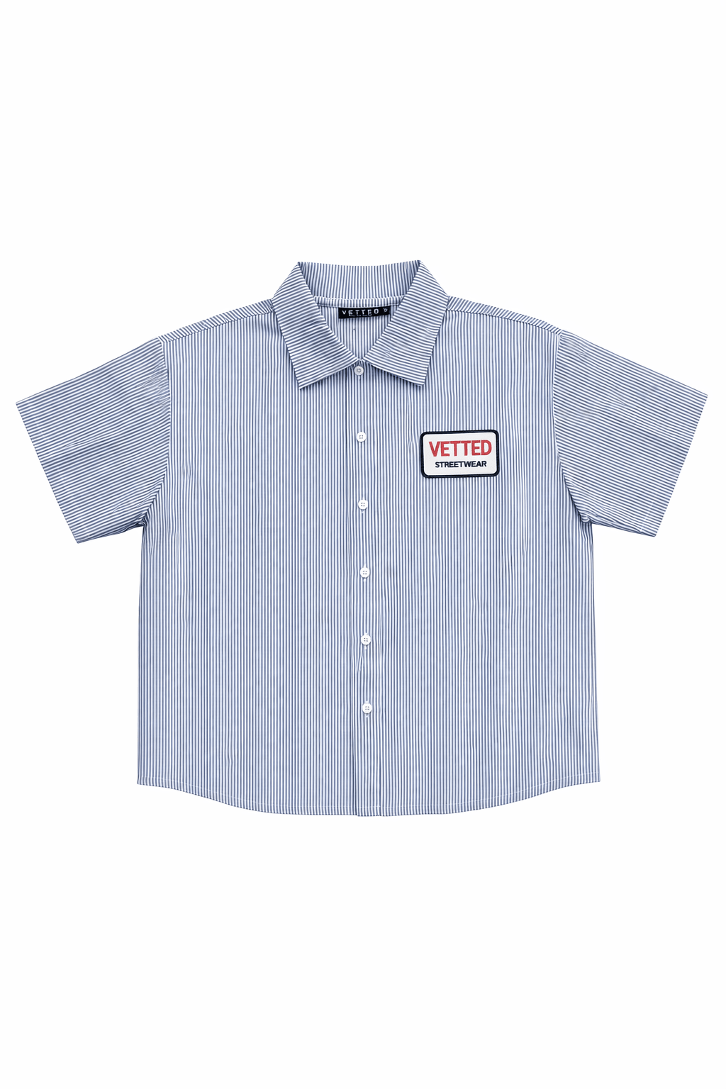 VETTED BUTTON SHIRT - BLUE STRIPE