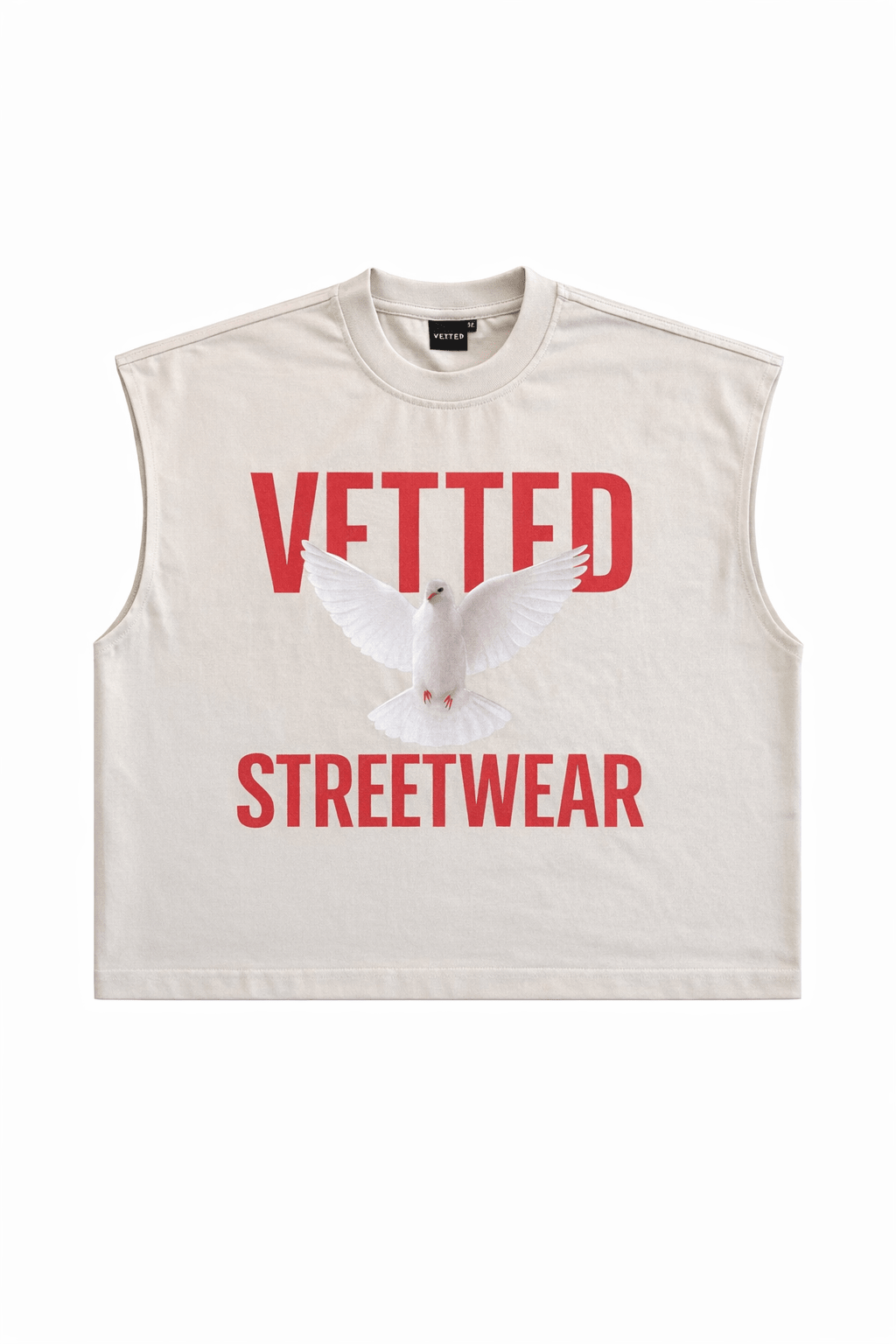 VETTED SLEEVELESS DOVE TEE - FADED SAIL