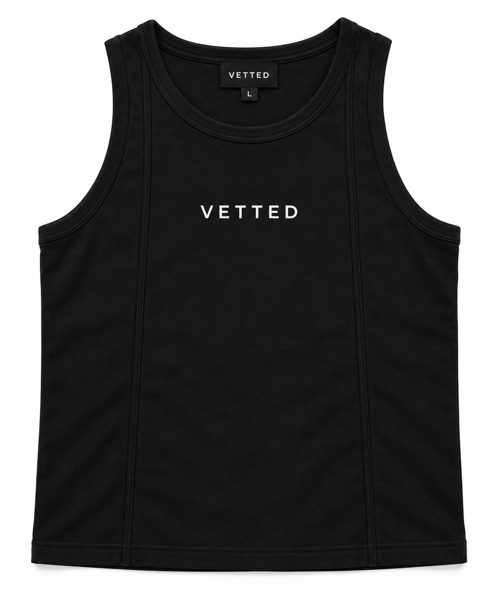 Vetted Core Tank in BLAQ Iron