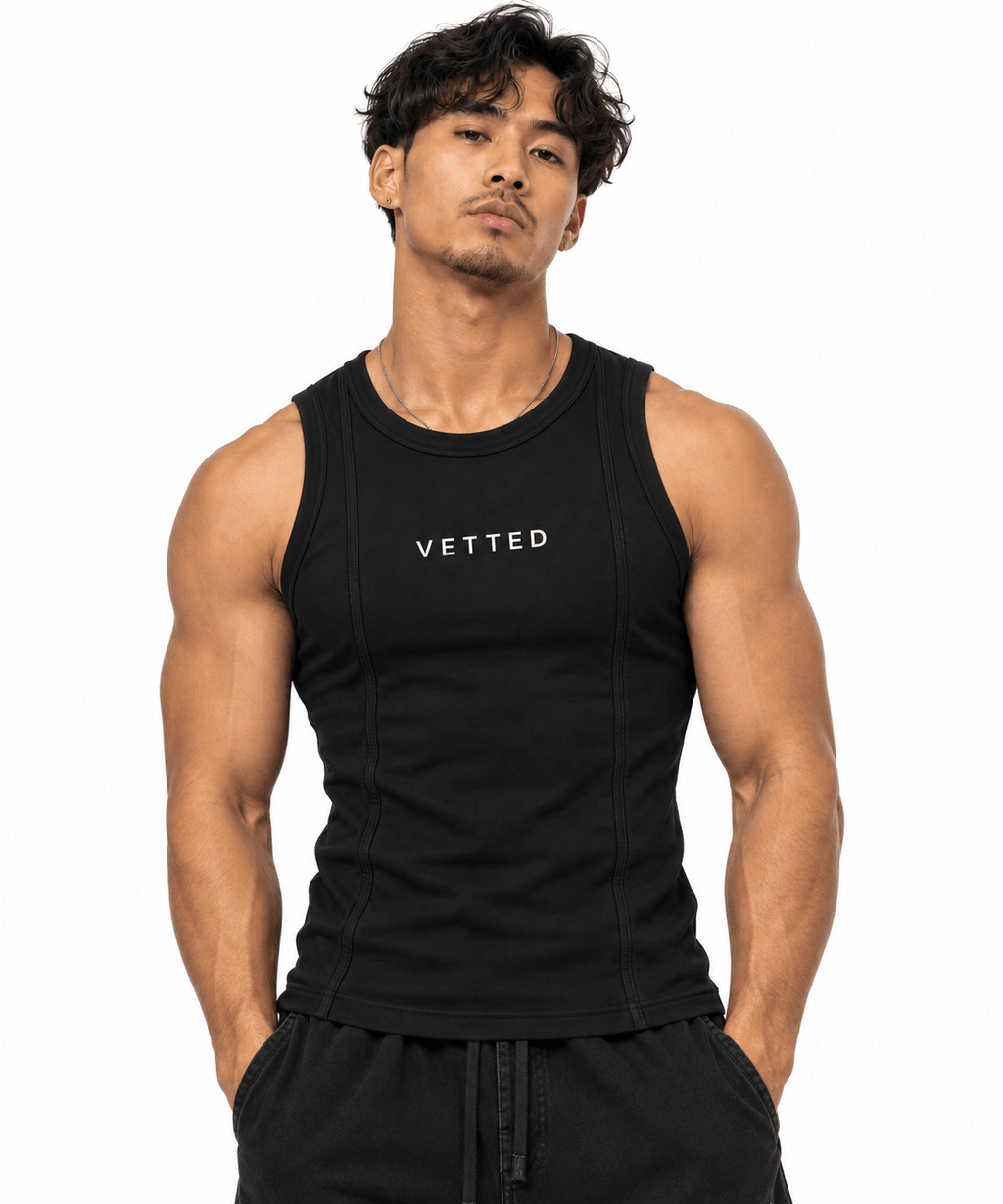 VETTED Core Tank in Blaq Iron