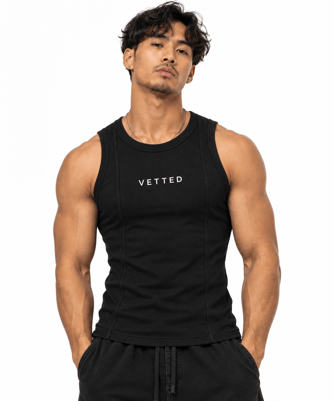 VETTED Core Tank in Blaq Iron