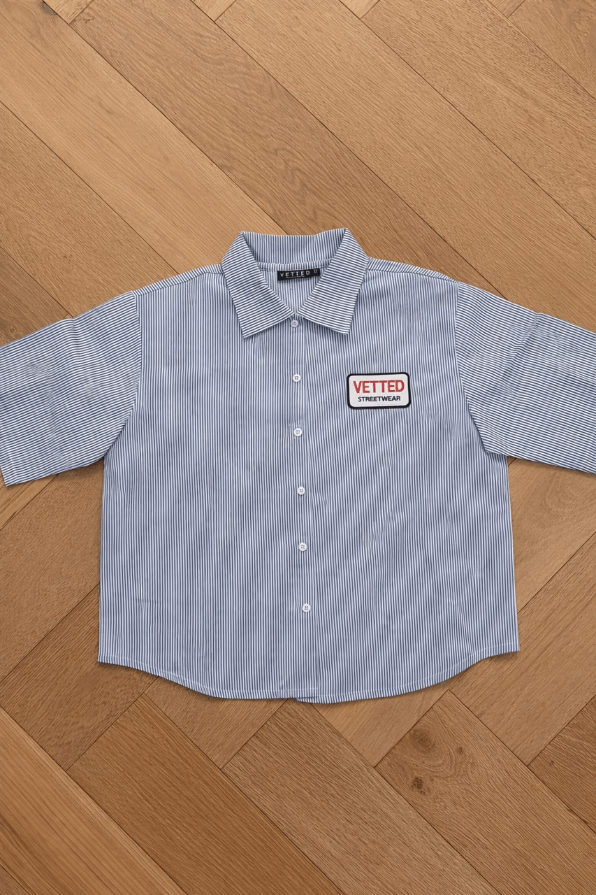 VETTED BUTTON SHIRT - BLUE STRIPE