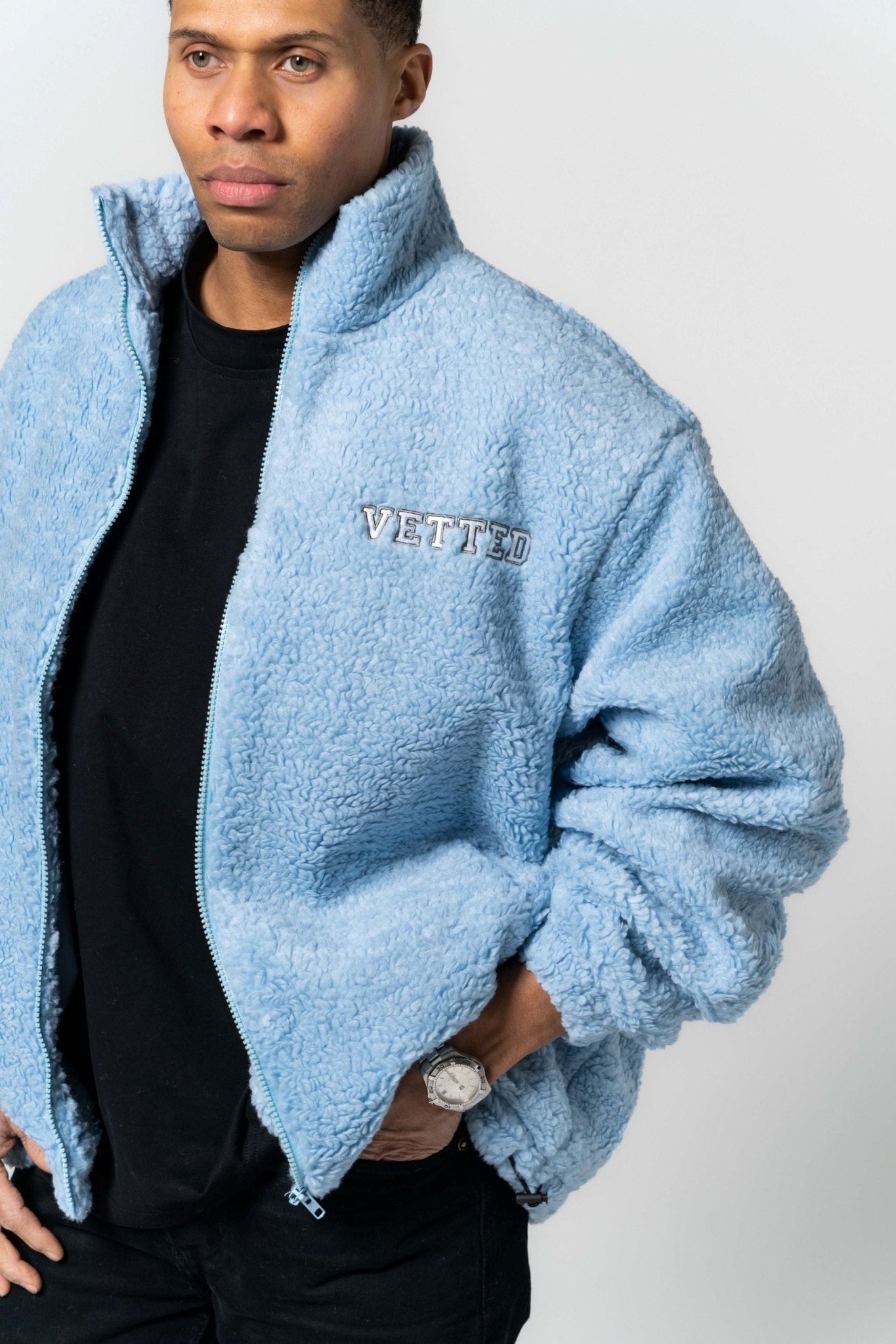VETTED Unisex Premium TB Oversized Jacket 'Carolina Blue'