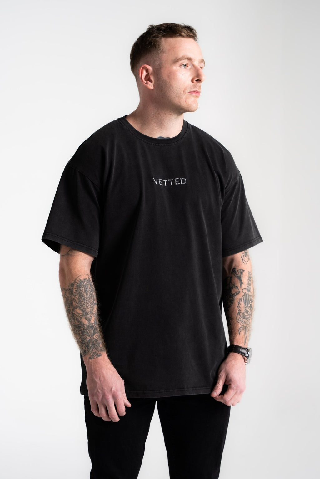 VETTED EMBROIDERED VINTAGE WASHED TEE - ECLIPSE