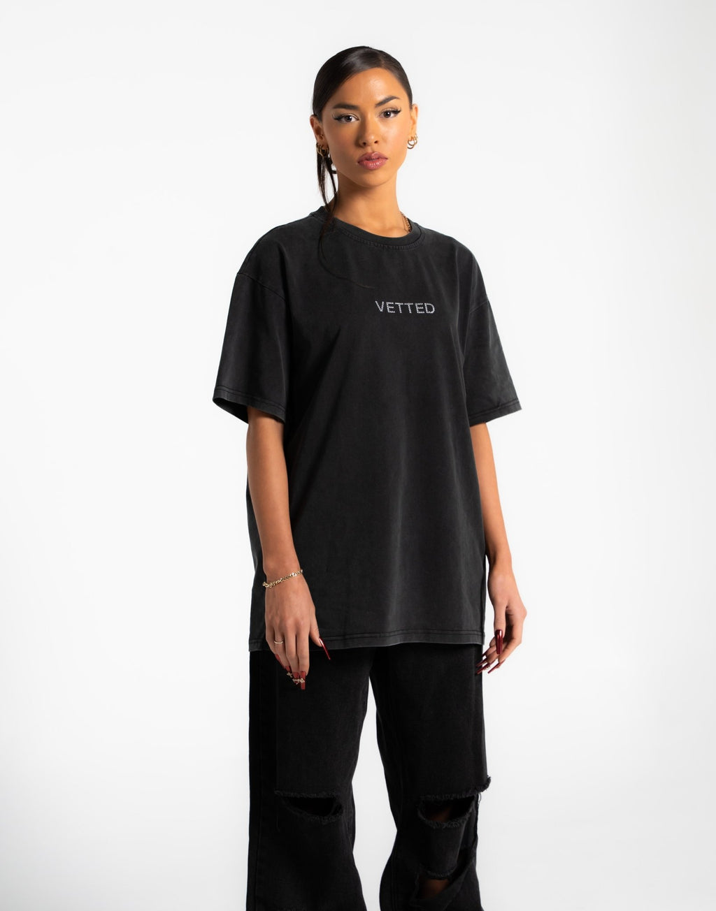 VETTED EMBROIDERED VINTAGE WASHED TEE - ECLIPSE